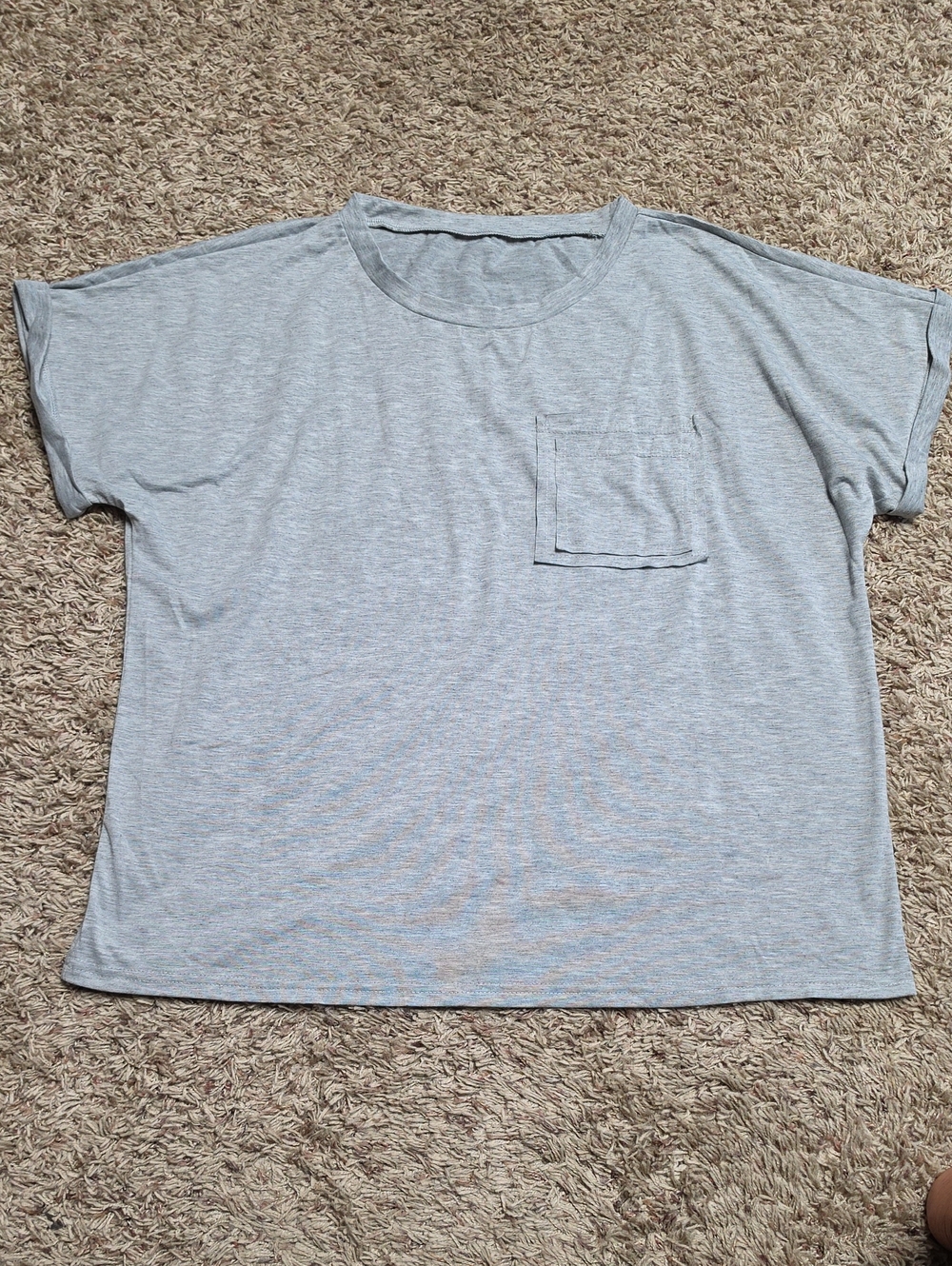 Light Gray Women's Pocket Tee - Casual Crew Neck Shirt